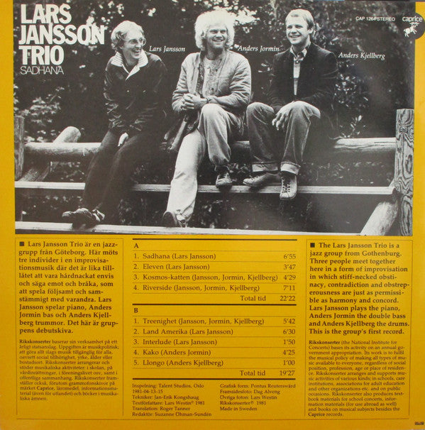 Lars Jansson Trio ~ Sadhana (Vinyl) - Djungel & Jazz