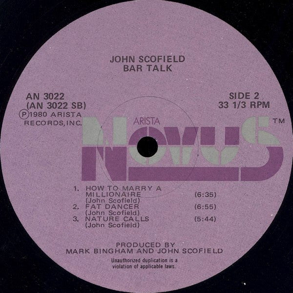 John Scofield : Bar Talk (LP, Album)