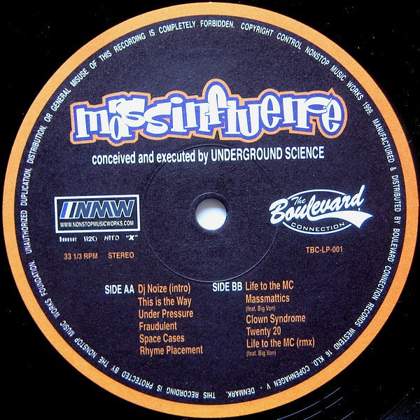 Mass Influence ~ The Underground Science (Vinyl) - Djungel & Jazz