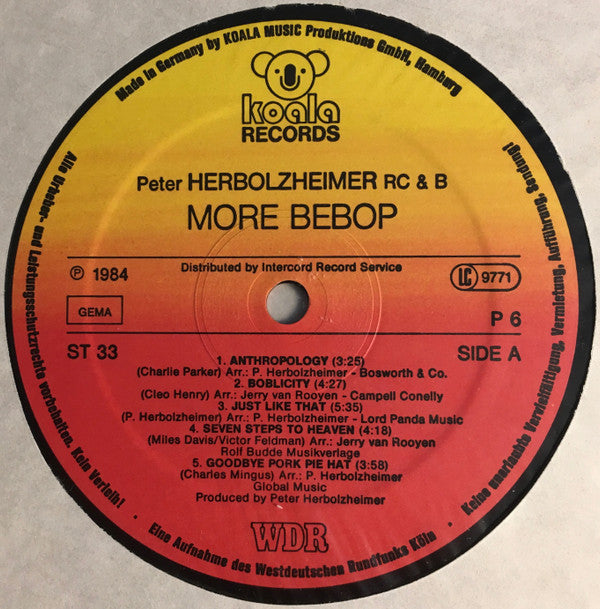 Peter Herbolzheimer Rhythm Combination & Brass ~ More Bebop (Vinyl) - Djungel & Jazz