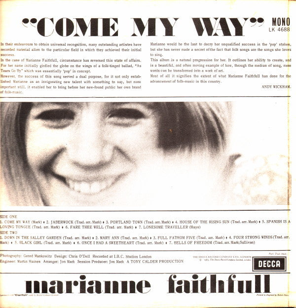 Marianne Faithfull ~ Come My Way (Vinyl) - Djungel & Jazz