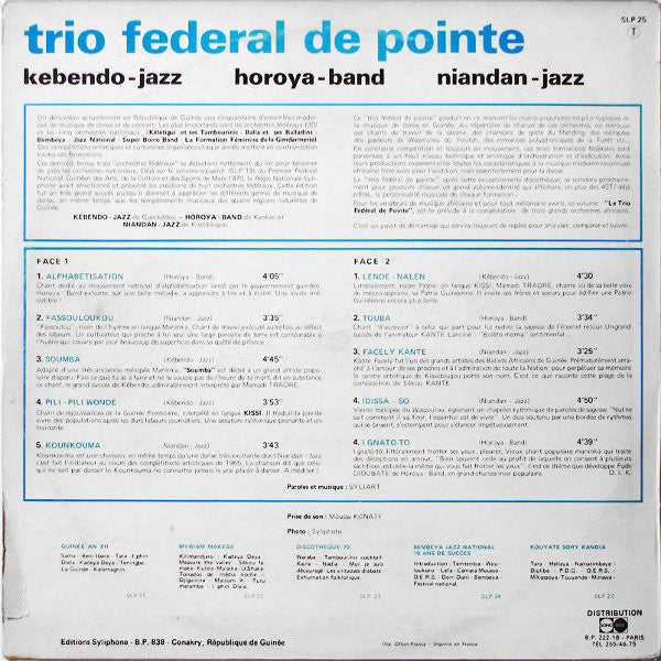 Kebendo-Jazz / Horoya Band / Niandan-Jazz De Kissidougou : Trio Federal De Pointe (LP, Comp)