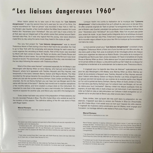 Art Blakey's Jazz Messengers Avec Barney Wilen ~ Les Liaisons Dangereuses 1960 (Vinyl) - Djungel & Jazz