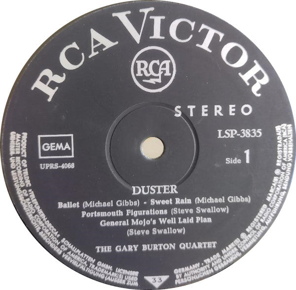 The Gary Burton Quartet ~ Duster (Vinyl) - Djungel & Jazz