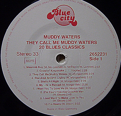 Muddy Waters ~ They Call Me Muddy Waters, Featuring Mannish Boy, 20 Blues Classics (Vinyl) - Djungel & Jazz