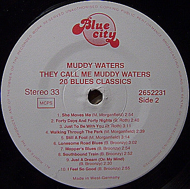 Muddy Waters ~ They Call Me Muddy Waters, Featuring Mannish Boy, 20 Blues Classics (Vinyl) - Djungel & Jazz