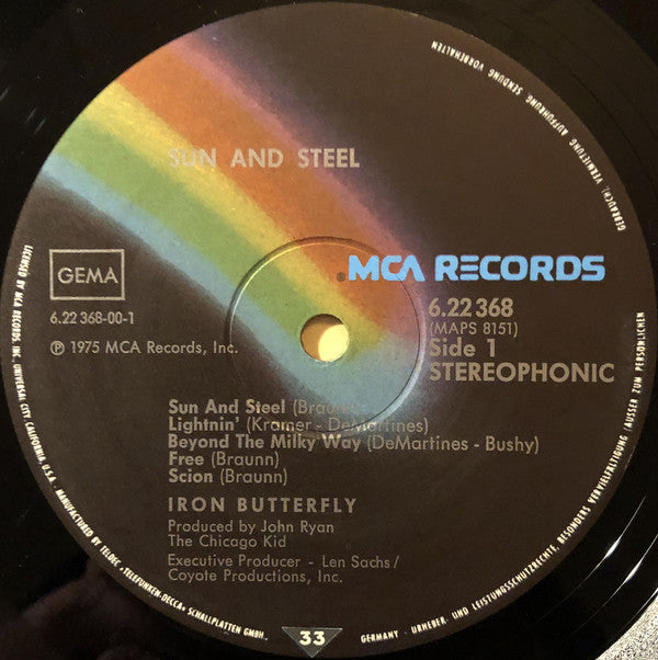 Iron Butterfly ~ Sun And Steel (Vinyl) - Djungel & Jazz