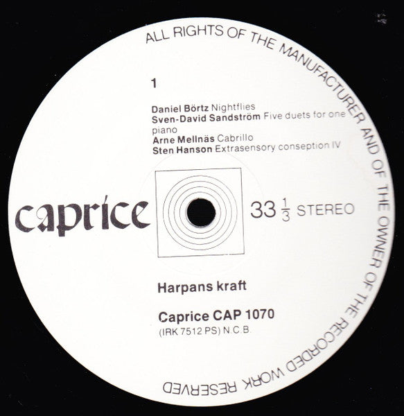 Harpans Kraft . Hanson* / Mellnäs* / Sandström* / Börtz* / Eliasson* : Harpans Kraft (LP, Album)