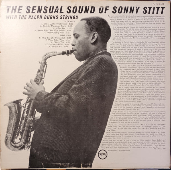 Sonny Stitt With The Ralph Burns Strings ~ The Sensual Sound Of Sonny Stitt (Vinyl) - Djungel & Jazz