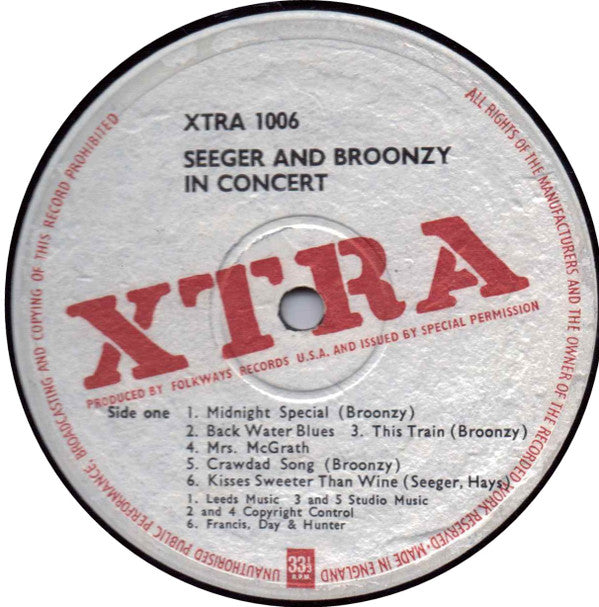Seeger & Broonzy ~ Seeger & Broonzy In Concert (Vinyl) - Djungel & Jazz