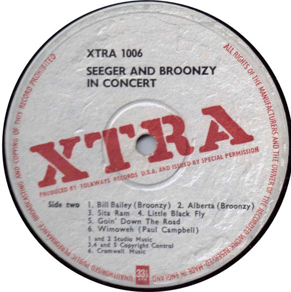 Seeger & Broonzy ~ Seeger & Broonzy In Concert (Vinyl) - Djungel & Jazz