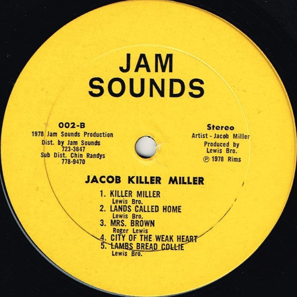 Jacob Miller : Jacob "Killer" Miller (LP, Album)