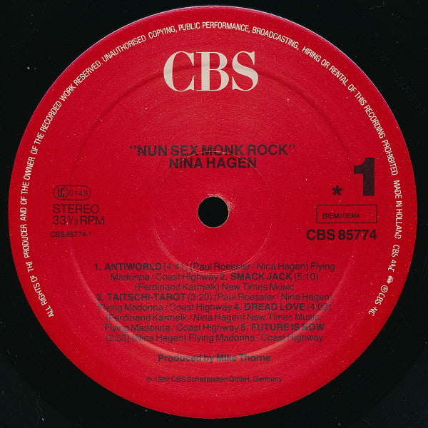 Nina Hagen ~ Nunsexmonkrock (Vinyl) - Djungel & Jazz