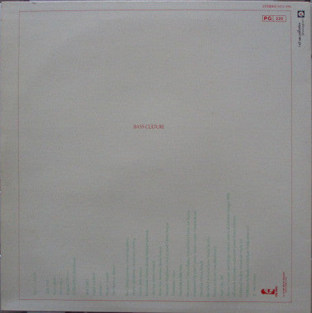 Linton Kwesi Johnson ~ Bass Culture (Vinyl) - Djungel & Jazz