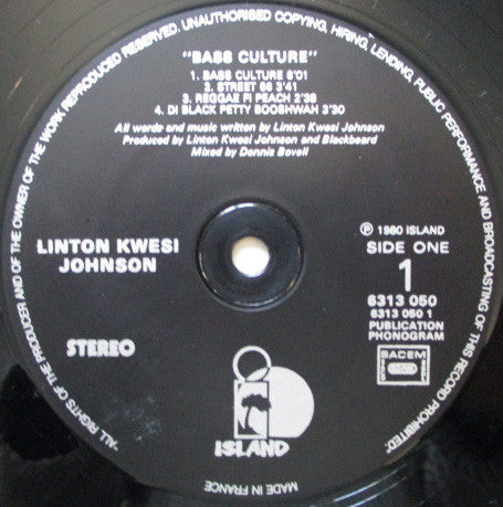 Linton Kwesi Johnson ~ Bass Culture (Vinyl) - Djungel & Jazz