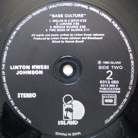 Linton Kwesi Johnson ~ Bass Culture (Vinyl) - Djungel & Jazz