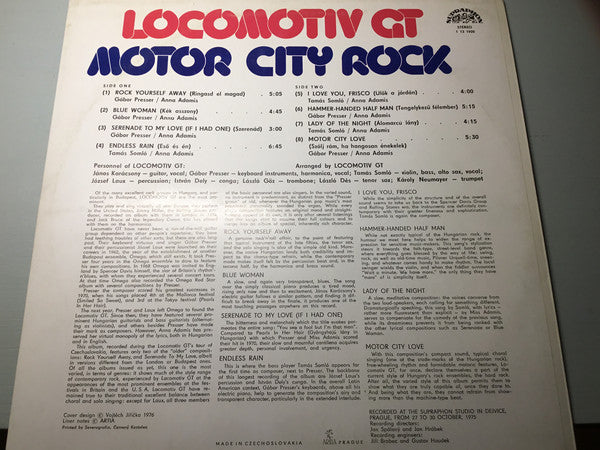 Locomotiv GT : Motor City Rock (LP, Album, RP)