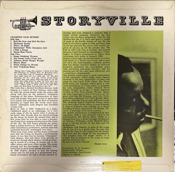 Champion Jack Dupree ~ Now Ladies And Gentlemen This Is Old Champion Jack Dupree At The Ivories Again Right Direct From New Orleans Louisiana Way Down In The Bottom And I Like To Do You Some Of Them Old Saturday Night Specials (Vinyl) - Djungel & Jazz