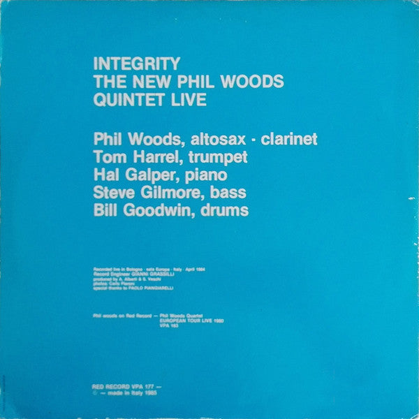 The New Phil Woods Quintet ~ Integrity (The New Phil Woods Quintet Live) (Vinyl) - Djungel & Jazz
