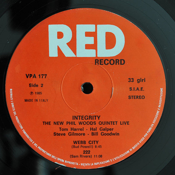 The New Phil Woods Quintet ~ Integrity (The New Phil Woods Quintet Live) (Vinyl) - Djungel & Jazz