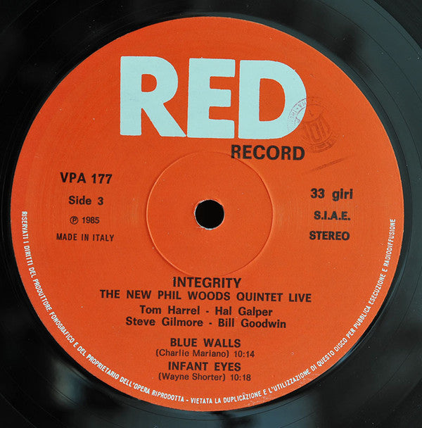 The New Phil Woods Quintet ~ Integrity (The New Phil Woods Quintet Live) (Vinyl) - Djungel & Jazz