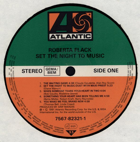 Roberta Flack ~ Set The Night To Music (Vinyl) - Djungel & Jazz