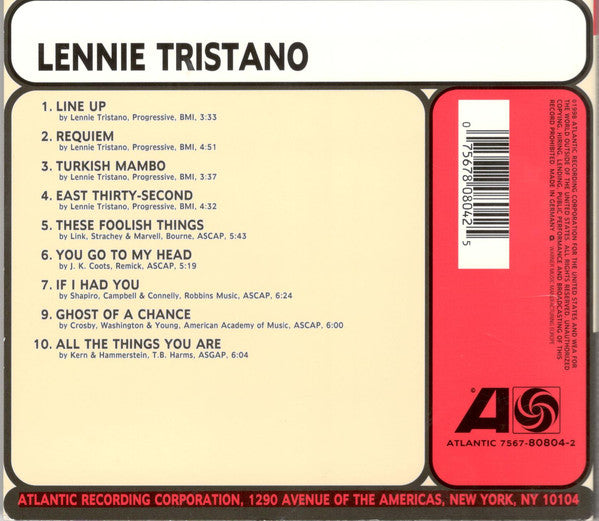 Lennie Tristano ~ Lennie Tristano (Vinyl) - Djungel & Jazz