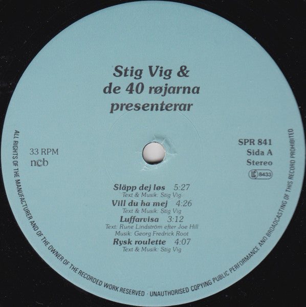 Stig Vig & Dom 40 Røjarna ~ Presenterar Kapten Sørensen (Vinyl) - Djungel & Jazz