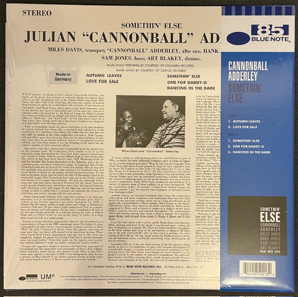 Cannonball Adderley ~ Somethin' Else (Vinyl) - Djungel & Jazz