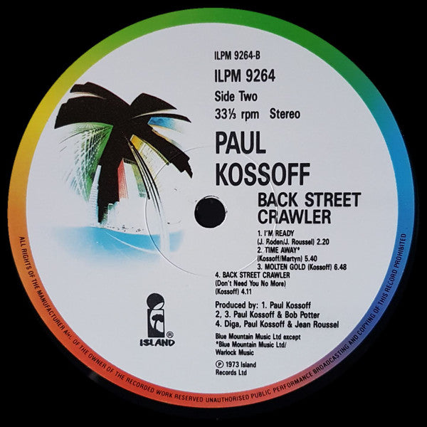 Paul Kossoff ~ Back Street Crawler (Vinyl) - Djungel & Jazz