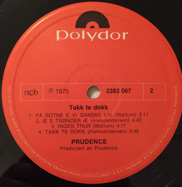 Prudence ~ Takk Te Dokk (Vinyl) - Djungel & Jazz