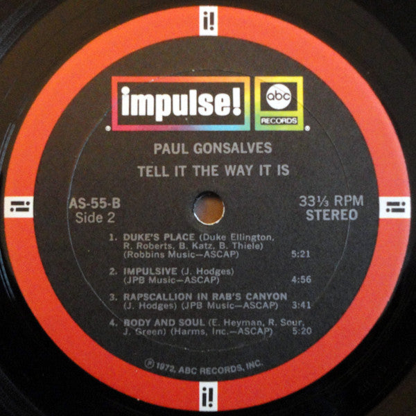 Paul Gonsalves : Tell It The Way It Is (LP, Album, RE)