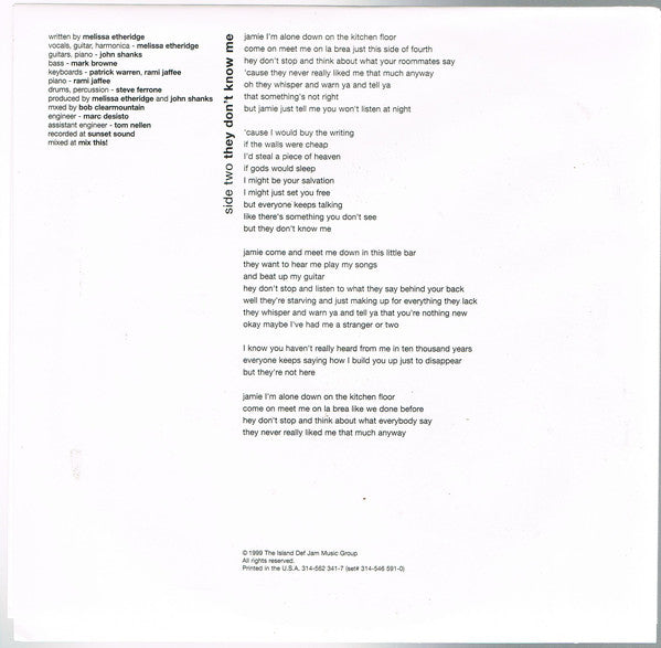 Melissa Etheridge ~ Breakdown (Vinyl) - Djungel & Jazz