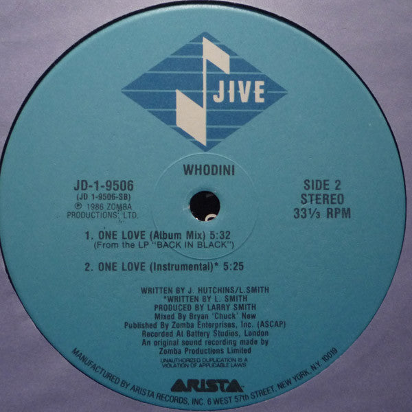 Whodini ~ One Love (Vinyl) - Djungel & Jazz
