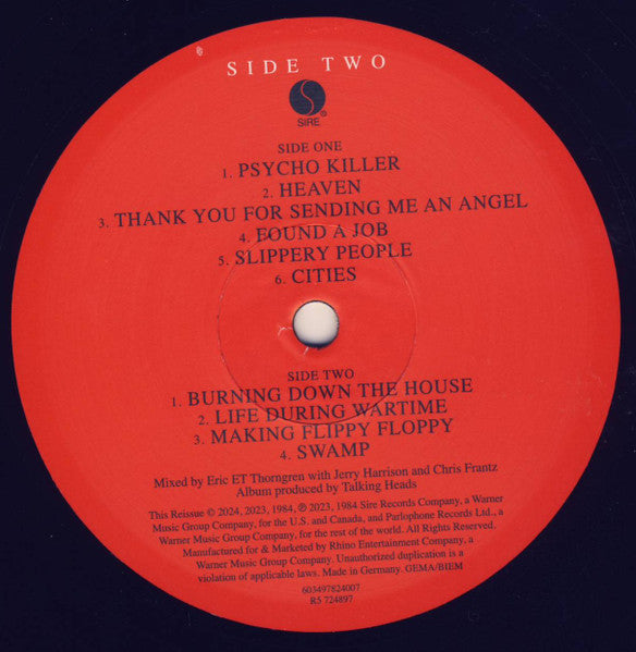 Talking Heads ~ Stop Making Sense (Music From A Film By Jonathan Demme And Talking Heads) (Vinyl) - Djungel & Jazz