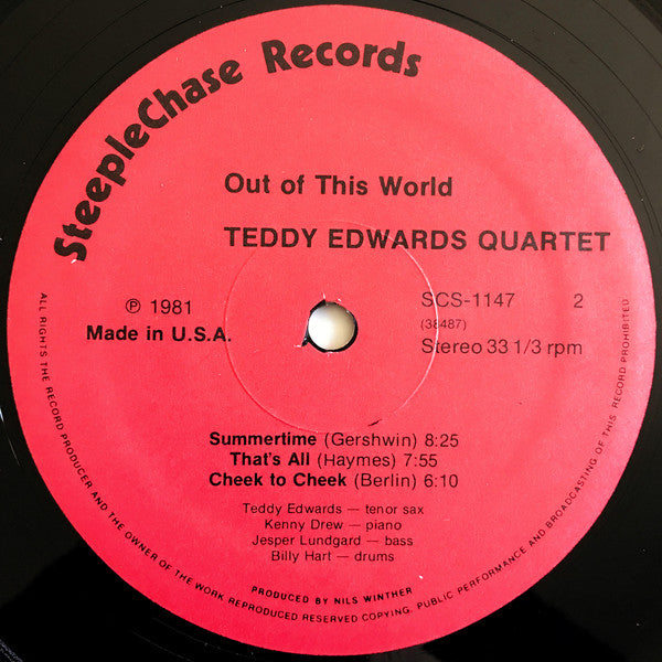 Teddy Edwards Quartet : Out Of This World (LP, Album)