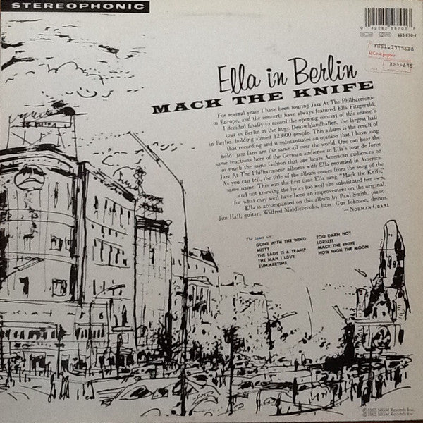 Ella Fitzgerald ~ Mack The Knife - Ella In Berlin (Vinyl) - Djungel & Jazz