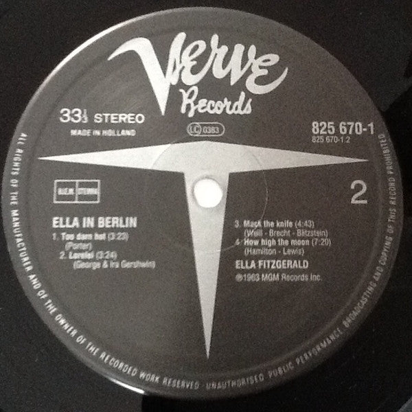 Ella Fitzgerald ~ Mack The Knife - Ella In Berlin (Vinyl) - Djungel & Jazz