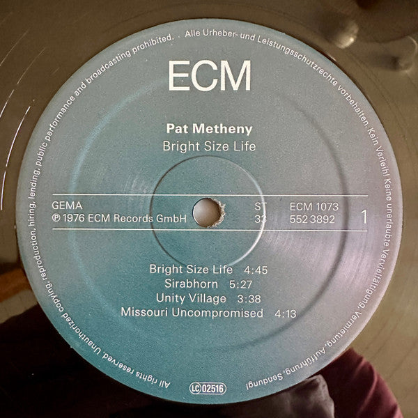 Pat Metheny ~ Bright Size Life (Vinyl) - Djungel & Jazz