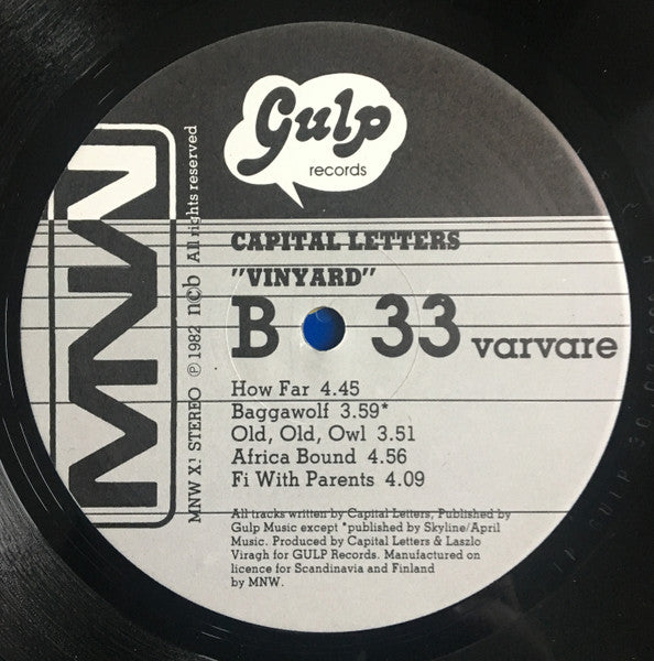 Capital Letters : Vinyard (LP, Album)