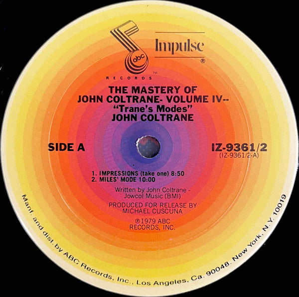 John Coltrane ~ The Mastery Of John Coltrane / Vol. IV "Trane's Modes" (Vinyl) - Djungel & Jazz