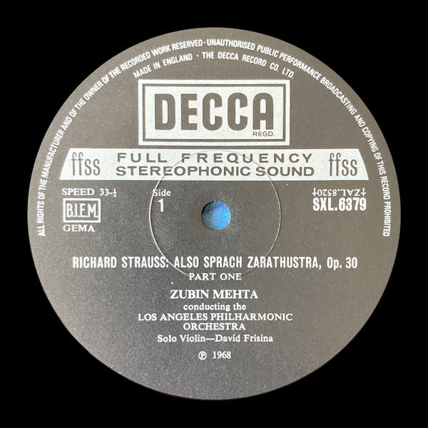Richard Strauss, Los Angeles Philharmonic Orchestra, Zubin Mehta ~ Also Sprach Zarathustra (Vinyl) - Djungel & Jazz