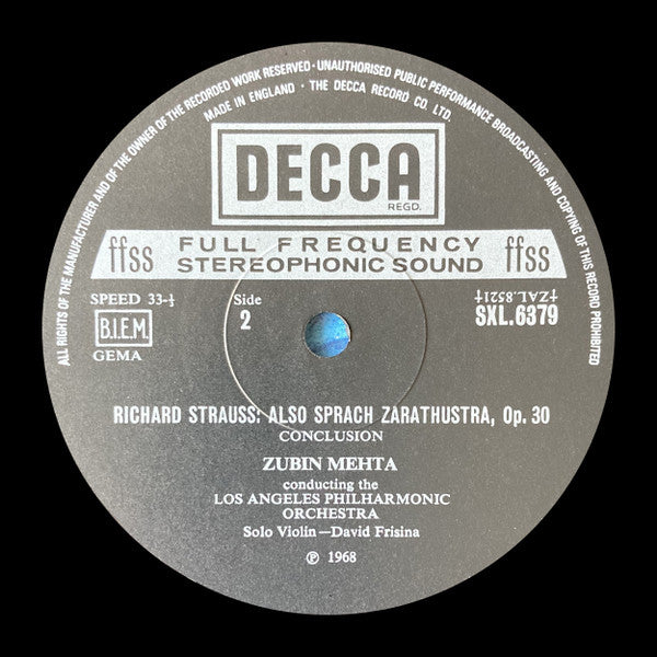 Richard Strauss, Los Angeles Philharmonic Orchestra, Zubin Mehta ~ Also Sprach Zarathustra (Vinyl) - Djungel & Jazz