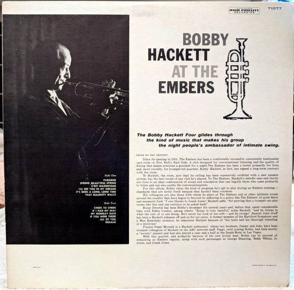 The Bobby Hackett Four ~ Bobby Hackett At The Embers (Vinyl) - Djungel & Jazz