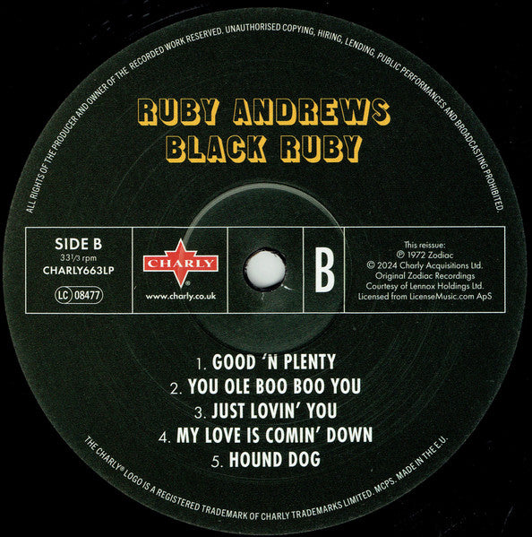 Ruby Andrews ~ Black Ruby (Vinyl) - Djungel & Jazz