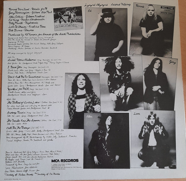 Lynyrd Skynyrd : Second Helping (LP, Album, RE)