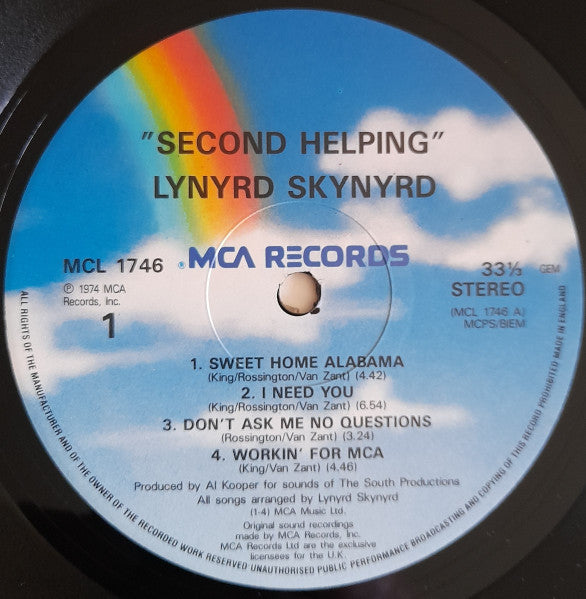 Lynyrd Skynyrd : Second Helping (LP, Album, RE)