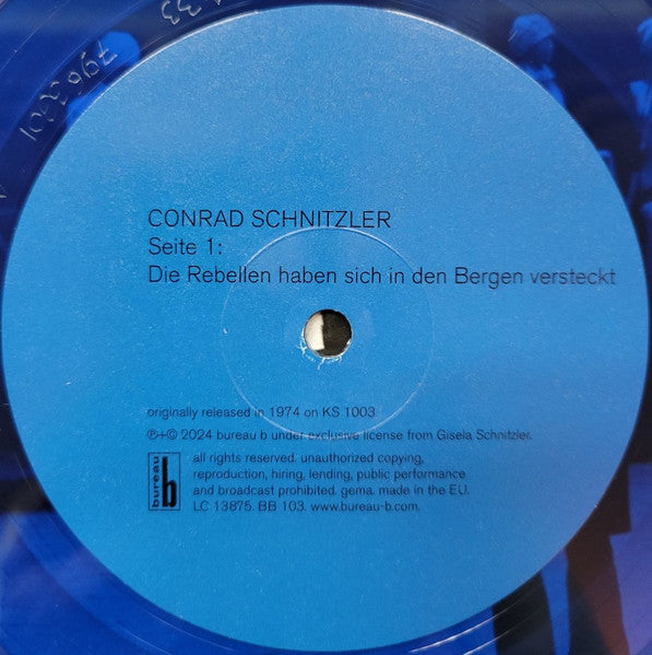 Conrad Schnitzler : Blau (LP, Album, Ltd, Num, RE, RM, Blu)