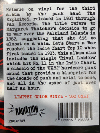 The Exploited ~ Let's Start A War... ...Said Maggie One Day (Vinyl) - Djungel & Jazz