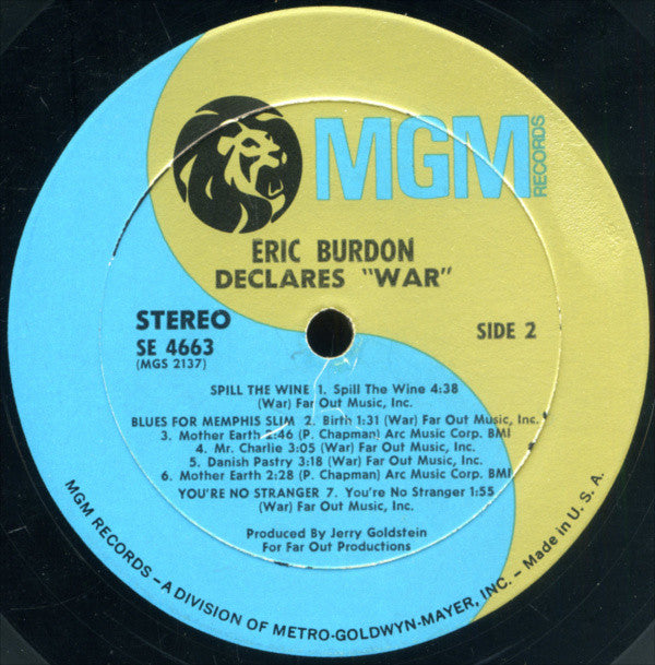 Eric Burdon & War ~ Eric Burdon Declares "War" (Vinyl) - Djungel & Jazz